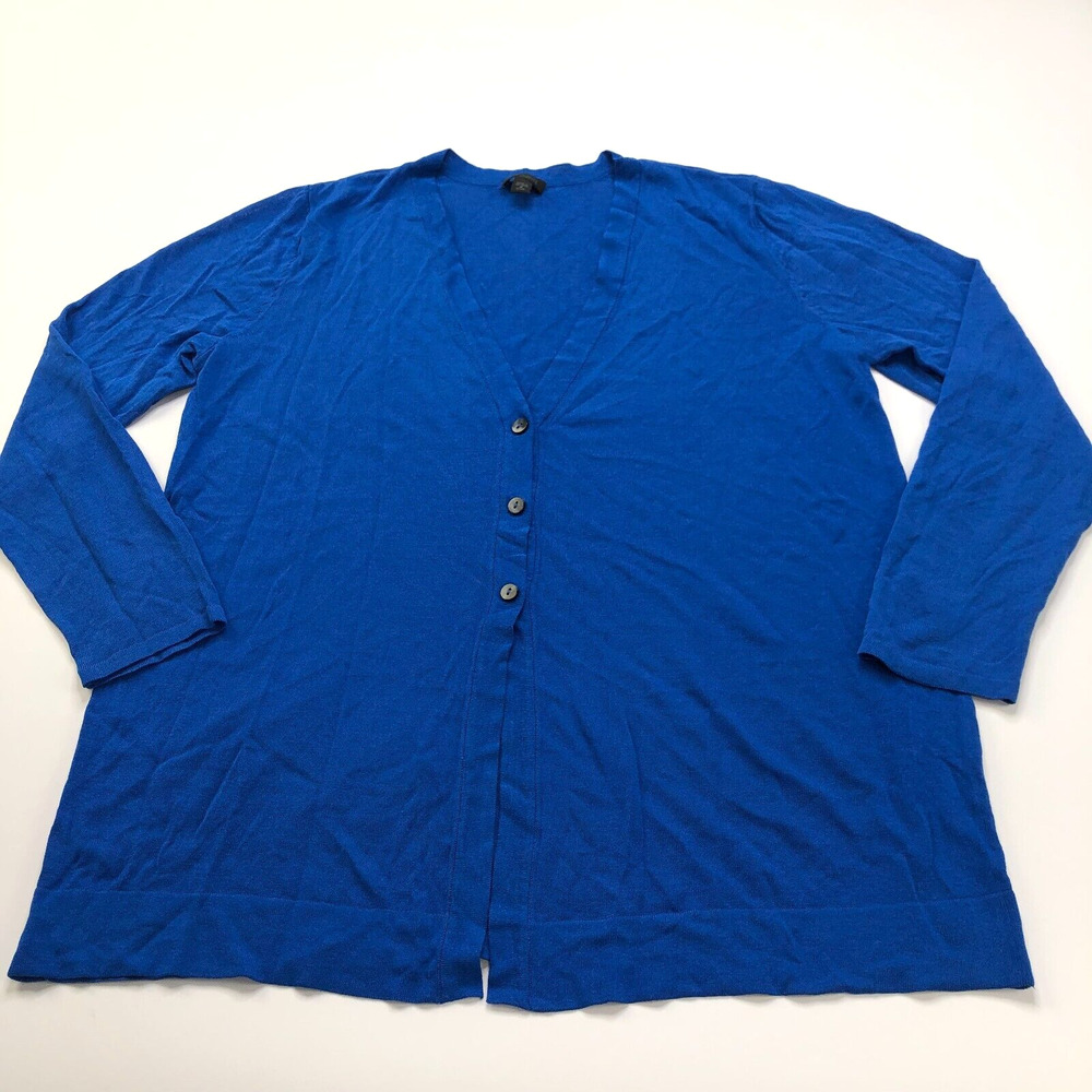 J. Jill Wearever Collection Medium PetiteV-Neck Lightweight Button Sweater